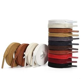 Waxed Shoelaces Flat Shoe Lace Leather Shoes Boots Shoelace Waterproof Shoestrings Suitable Women Mens Laces 240521