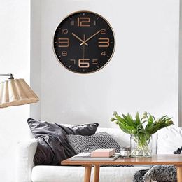 Wall Clocks Plastic Silent Clock Creative Fashion Living Room Three Digital Scale 12 Inches