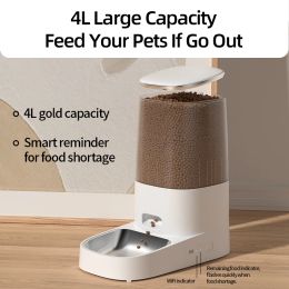 ROJECO 4L Automatic Cat Feeder Pet Cat Food Kibble Dispenser Pet Smart WiFi Remote Control Auto Feeder For Cats Dog Accessories