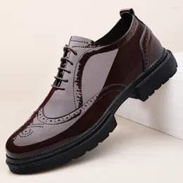 Casual Shoes Height Increased Mens Brogue Dress Gentleman Suit Elevator Elegantes Wedding Man Leisure Walk Oxford Footwear