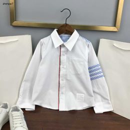 Top designer Baby lapel Shirt high quality Autumn clothing SIZE 100-160 CM Kids Long sleeved top fashion Versatile Child Blouses Feb17