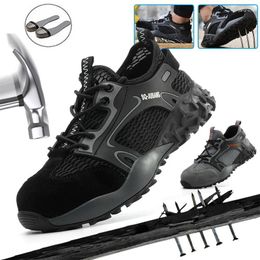 Fitness Shoes Breathable Safety Men Boots Anti-Smashing Construction Work Sneakers Lightweight Steel Toe Cap Boot 2024