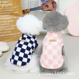 Dog Apparel Winter Clothes Fleece Vests Checkerboard Pet Clothing For Dogs Pets Jacket Coat Chihuahua