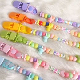 Pacifier Holders Clips# Baby pacifier clip silicone newborn beads anti loss chain dummy bracket baby teeth Nipple shower accessories project d240521