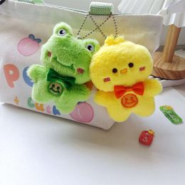 3PCS Cute Animal Plush Toy Cartoon Bear Frog Panda Pig Rabbit Pendant Soft Stuffed Doll Keychain Backpack Car Bag Key Ring Decor