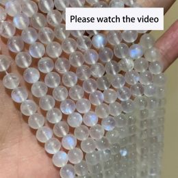 Wholesale Natural 6-6.5mm AAAA+ Rainbow Moonstone Smooth Round Loose Beads For Making Jewellery DIY Necklace Strand Mikubeads