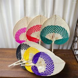 Decorative Figurines Handmade Straw Woven Fan Craft Summer Cooling Bamboo Palm Leaf Hand-woven Hand Home Wedding Decoration