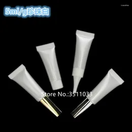 Storage Bottles 100pcs 5ML Pearl White Empty Cosmetic Plastic Soft Tube Eye Cream Gel Squeeze Packaging Refillable Containers