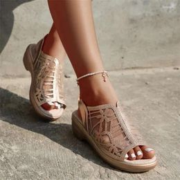 Summer Sandals Bottom Slope s Women's 2024 Large Size 36-43 Wedge Mesh Slippers Fashion Outdoor Sandal Women' Meh Slip 949 per Fahion