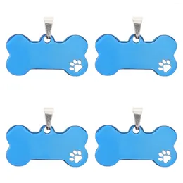 Dog Collars 4 Pcs Tag Pendant Engraved Tags Name Puppy Stainless Steel For Pets Small Id