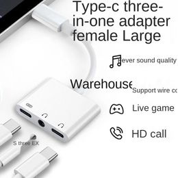 2024 Live No. 1 Mobile Phone Converter Headset Adapter Three-in-one Mobile Phone Sound Card Live Sound Card Adapter For mobile phone