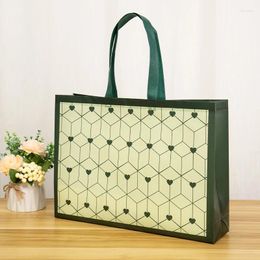 Storage Bags Non-woven Fabric Shopping Bag Folding Takeaway Eco Pouch Grocery Film Coated Reusable