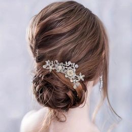 Hair Clips Luxury Rhinestone Comb Pin Pearl Headband For Women Party Prom Bridal Wedding Accessories Jewellery Clip Tiara