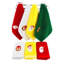 Cotton Christmas Kids Dish Towel Soft Super Absorbent Wiping Rags Bathroom Kitchen Tea Bar Towels Home Table Hand Cleaning Cloth Lint Free Xmas Gift HY0169