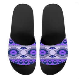 Slippers Women Men Summer Beach Slides Flip Flops Square Stripe Pattern Ladies Lovers House Outdoor Sandals Bathing Shoes