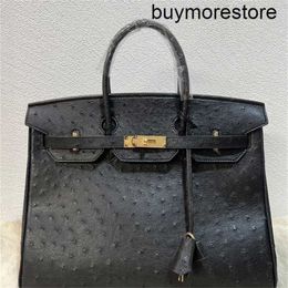 Designer Bag Ostrich Leather Handswen 7A High Quality Beauty Black Women's Briefcase Computer BagN04B1CYG