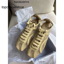 Toteme Breathable New Splice Mesh Cowhide Lace up Round Toe Flat Bottom Casual Shoes German Training Shoes Female