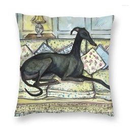Pillow Cartoon Greyhound Sighthound Dog Throw Cover Home Decorative Whippet Puppy 40x40cm Pillowcover Living Room