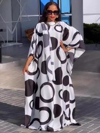 Ethnic Clothing Plus Size African Dresses For Women Traditional Dashiki Print Loose Boubou Nigeria Clothes With Headtie Turkey Dubai Hijab