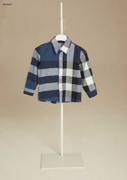 Top baby Shirt Gradient Chequered full print boys coat Size 90-130 CM boy dress shirt kids designer clothes Child Blouses Dec05