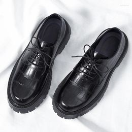 Casual Shoes Luxury Leather Fashion Oxfords Men 2024 All-match Thick Bottom Men's Outdoor Lace-Up Male Comfortable Coiffeur Shoe