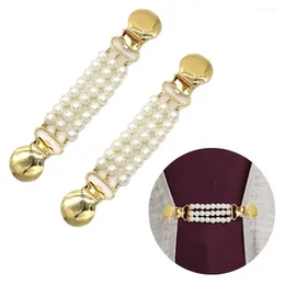 Brooches 2pcs Pearl Cardigan Clip Dress Shawl Clasp Flower Sweater Blouse Pin Shirt Collar Charm Gift Duck Clasps Four Seasons