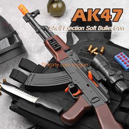 AKM Soft Bullets Toy Gun Shell Ejection Detachable Submachine Gun Foam Darts Model Outdoor Cs Pubg Game Prop Durable Collection Birthday Gifts For Boys Fidgets Toys