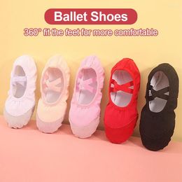 Dance Shoes Lace-Up Free Girls Ballet Canvas Soft Sole Slippers Children Practise Ballerina Woman