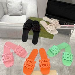 summer designer women Interlocking sandals slides rubber slippers ladies flat room beach orange pink fall mules waterproof luxury loafers free shipping shoes