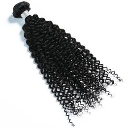 14-24 Inch Kinky Curly Human Hair Bundles Natural Black Color 100% Unprocessed Hair Weft Extensions