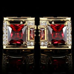 Tough Square Zircon Stone Cufflinks for Man Luxury Shirt Suit Cufflinks Black stone Cufflinks Gift Accesories for Man 240520