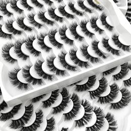 5/20Pairs Fake Lashes 3D Faux Mink Lashes Fluffy Soft Wispy Volume Natural long 8-25mm False Eyelashes Reusable Eyelashs Makeup 240521