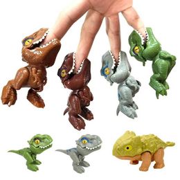 Novelty Games Jurassic Finger Dinosaur Triceratops Tyrannosaurus Rex Model Childrens Toy Creative Finger Bite Dinosaur Interactive Toy Boy Gift Y240521