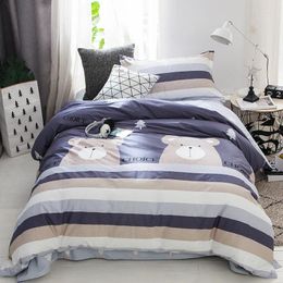 Bedding Sets Cotton Printed Cartoon Set For Kids Comfortable Duvet Cover Bed Sheet Fitted Pillowcase Twin Size 3pcs