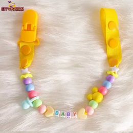 Pacifier Holders Clips# Baby pacifier belt newborn beads soda forceps chains newborn baby dummy anti loss pacifier clip dental forceps care d240521