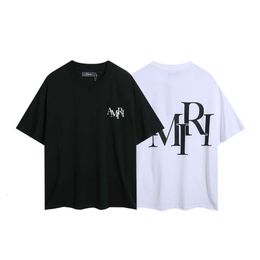 American street fashion label minimalist back letter print men and womens loose matching short sleeved T-shirt