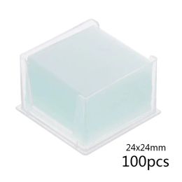 100Pcs Transparent Square Glass Slides Coverslips Coverslides Microscope Optical Instrument Microscope parts accessory magnifier