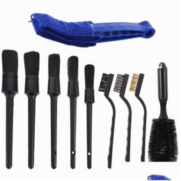 Car Sponge 10Pcs Premium Wheel Tyre Brush Mobile Wash Detailing Set Drop Delivery Mobiles Motorcycles Care Cleaning Og Dhsrt