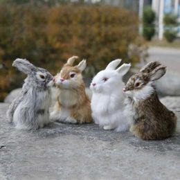 Novelty Games Simulated rabbit model rabbit home decoration rabbit fur handicraft gifts Y240521