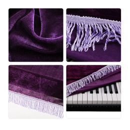 1pc Keyboard Dust Cover Pleuche Tassel Storage Bag 61 Keys Piano Burgundy Purple Dust Proof Electric Piano Cover SYT9066
