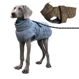 Dog Apparel Large Breed Jacket Reflective Snowsuit Warm Fleece Lining Coat For Small Medium Dogs Pet Whippet Greyhound Winter Clothes
