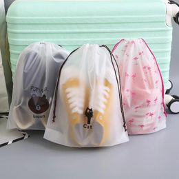 Storage Bags 1pc Portable Shoe Organiser Travel Bag Transparent Cosmetic Underwear Pouch Drawstring Eco