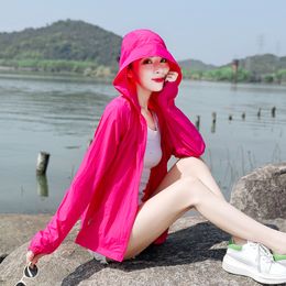 Summer women's new fashion versatile trend new sun protection coat big hat leather jacket thin casual wear travel