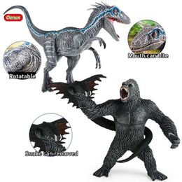 Novelty Games Oenux New Jurassic Indominus Rex Indoraptor King Kong Action Figures Savage Velociraptor Dinossauro World Animals Model Kid Toy Y240521