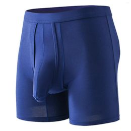 Underpants Men Comfortable Solid Colour Underwear Undies Boxer Long Panties Sporty Shorts Skinny Fitness Boy Bottom Tights For Adults Teens