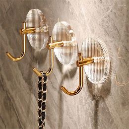 Hooks 1/3Pcs Acrylic Wall Hook Luxury Key Strong Adhesive Bathroom Towel No Punching Hanging Coat Hanger Door Decor