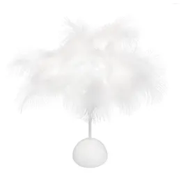 Table Lamps Night Light Bedroom Decor Romantic Party Home Battery Powered Lamp LED Feathers Desktop Living Room Bedside DIY Warm White