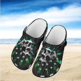 Slippers Gothic Skull Pattern Casual Outdoor Classic Trend EVA Beach Shoes Comfortable Breathable Women Wading Zapatos