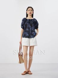 Women's Blouses 97% Natural Silk Fashion High Quality 2024 Summer Blusas Femininas Womens Tops And Shirts For Women