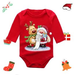 2023 Infant Newborn My First Christmas Rompers Baby Boys Girls Bodysuit Born Crawling Long Sleeve Jumpsuits Festival Party Gifts